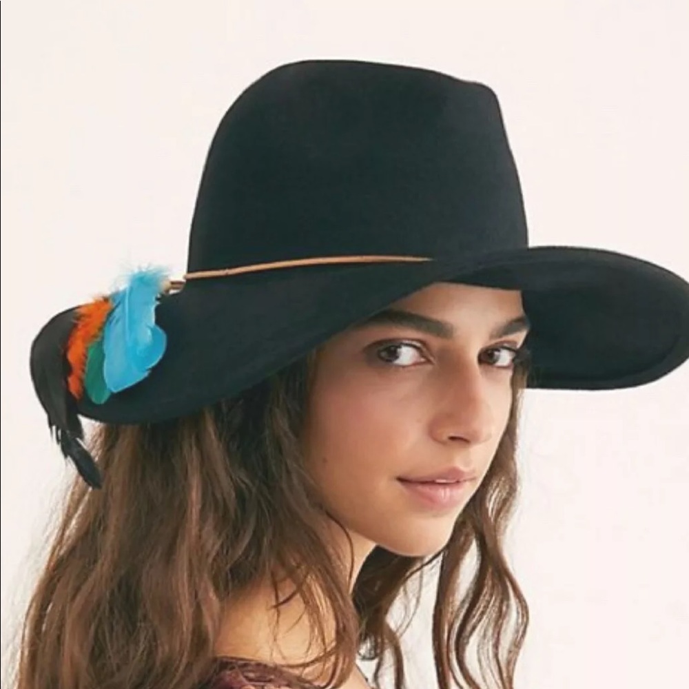 NEW Free People Marlow Fedora Ranger Hat Black